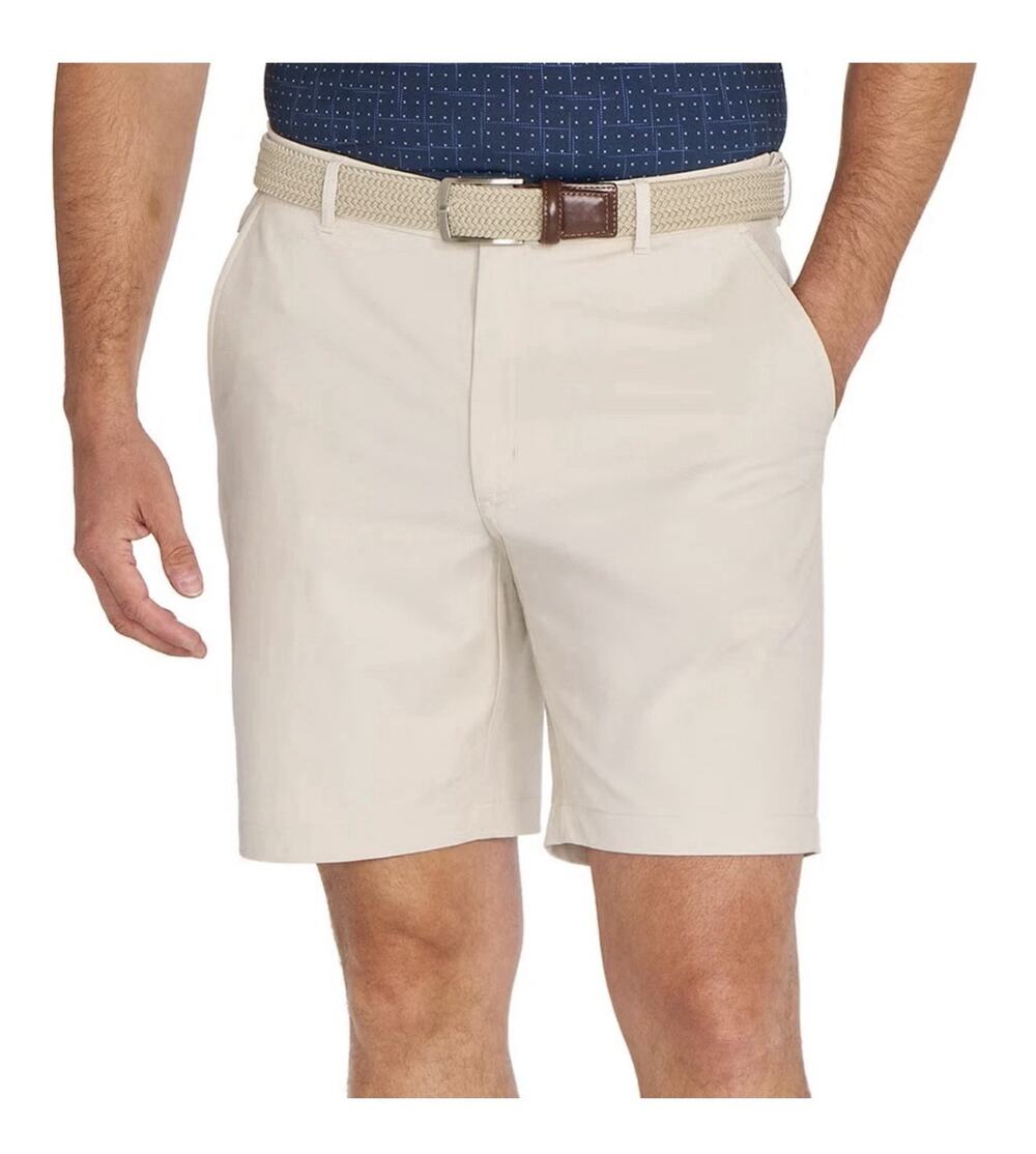 Greg Norman Men’s Performance Stretch Wicking Golf Shorts in Khaki, Size 34